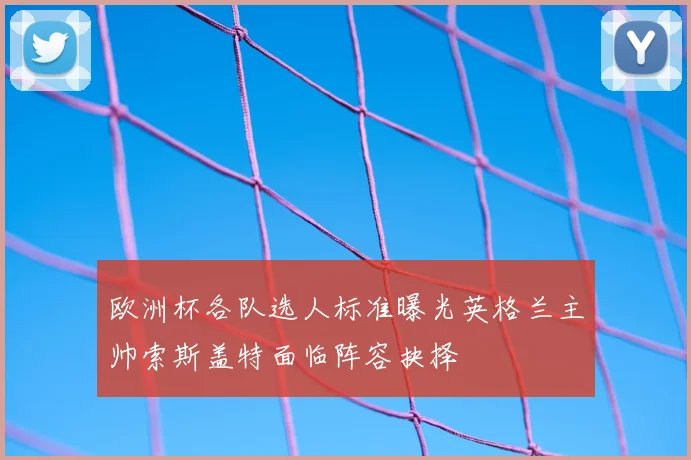 欧洲杯各队选人标准曝光英格兰主帅索斯盖特面临阵容抉择